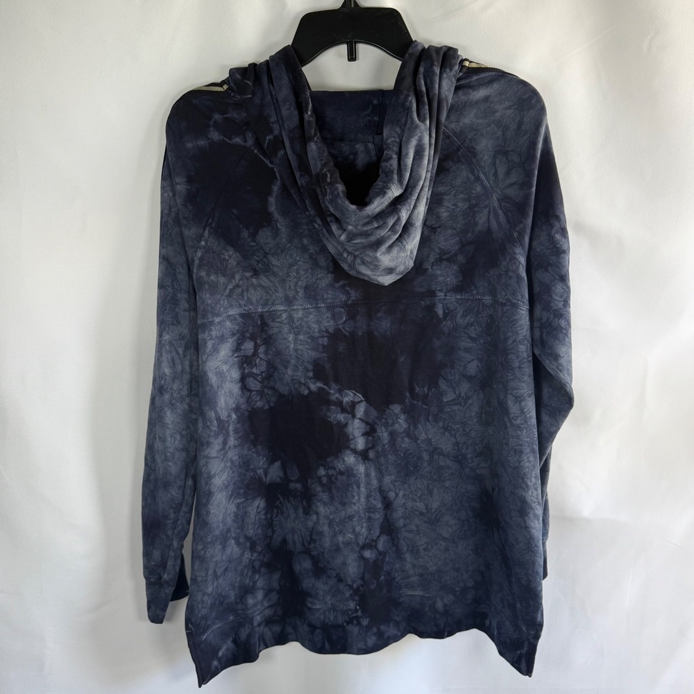 Johnny Was Calme Tie Dye‎ Zip Up Hoodie Blue Gold Stripe Small organic cotton